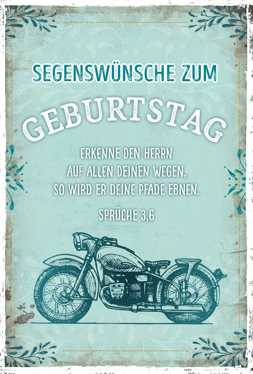 Postkarte Geburtstag Motorrad