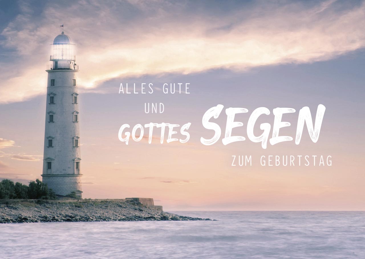 Postkarte Leuchtturm Alles Gute