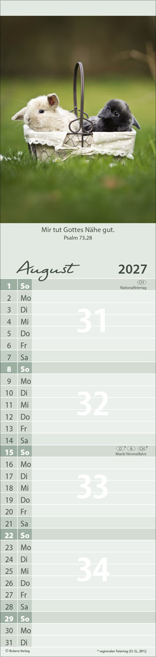 Für Euch 2027 – Streifenterminkalender