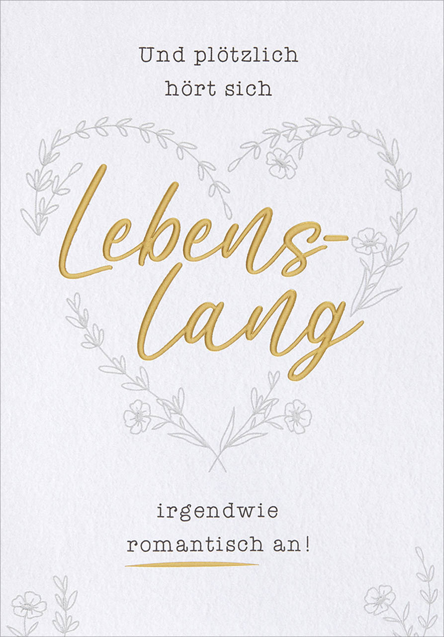 Faltkarte Hochzeit Lebenslang