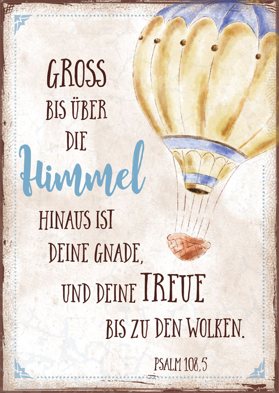 Postkarte Heißluftballon Himmel