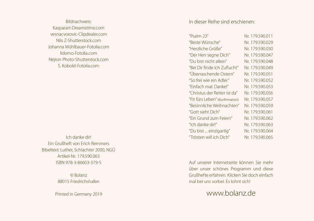 Grußheft - Ich danke dir!