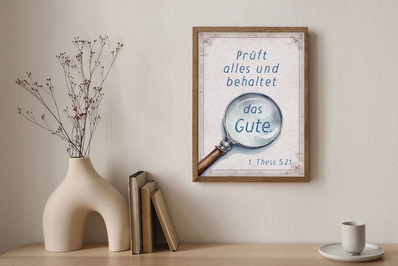 Poster Jahreslosung 2025 Lupe A3