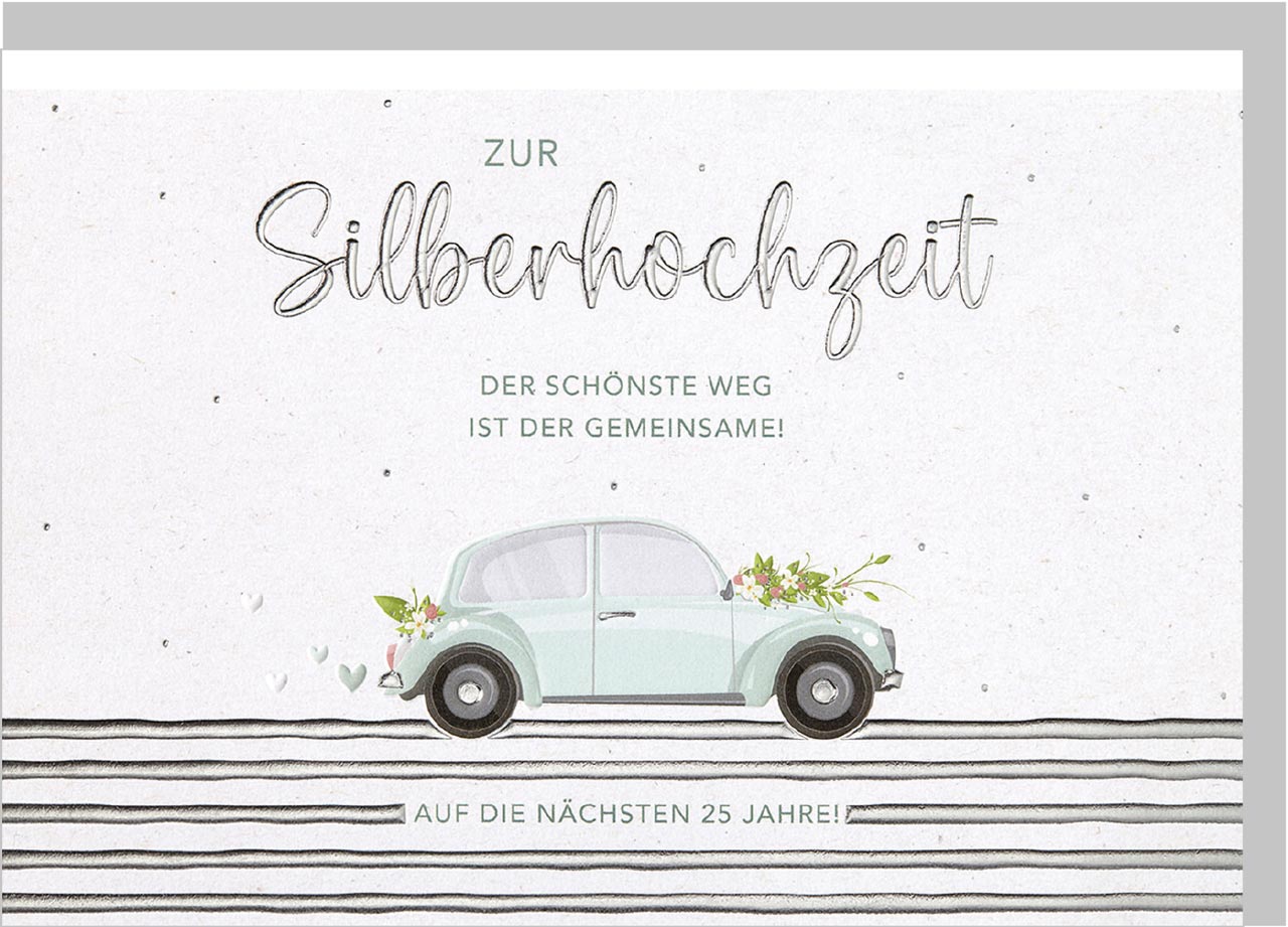 Faltkarte Alles Gute zur Silberhochzeit