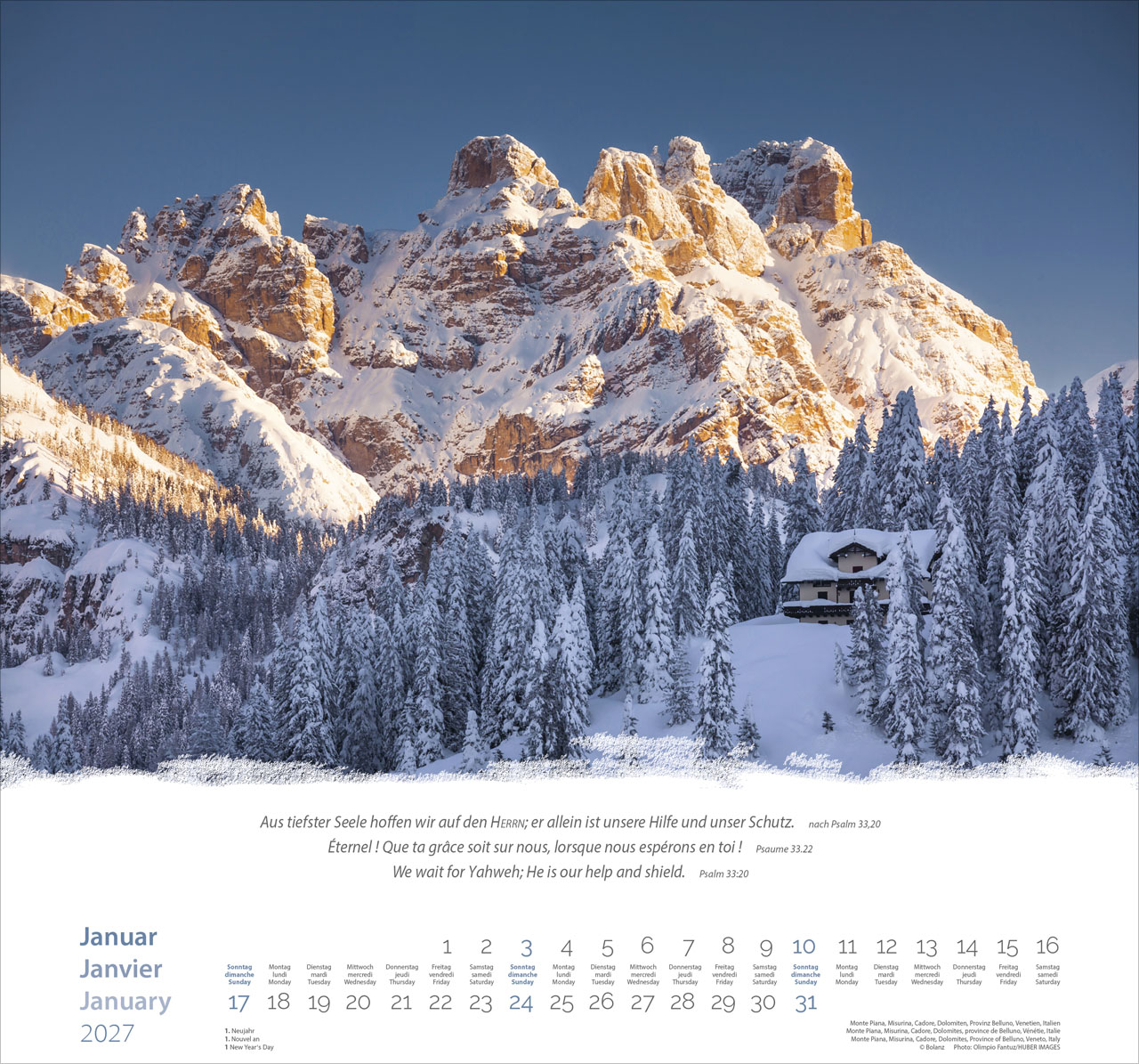Berge-Montagnes-Mountains 2027 – Wandkalender