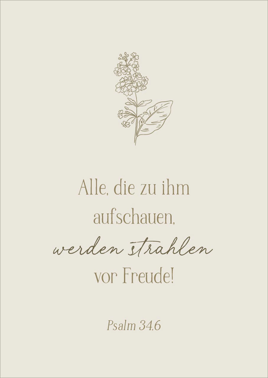 Postkarte alle die zu ihm aufschauen, werden strahlen