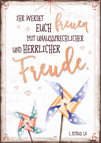 Postkarte Bunte Windräder