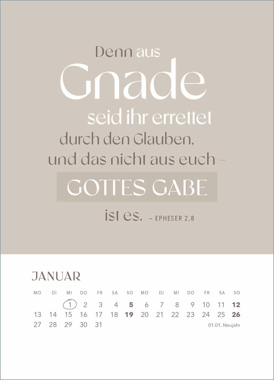 Hoffnung für immer 2025 - Tischkalender mit Holzaufsteller