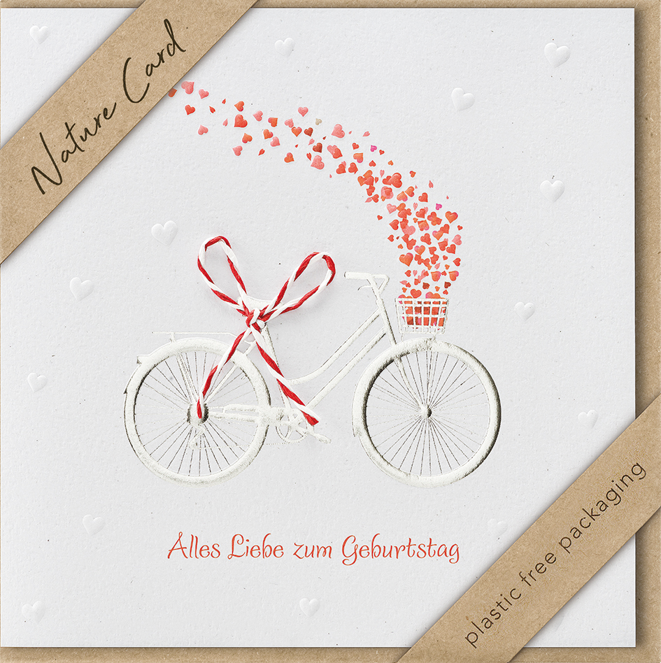 Faltkarte Fahrrad Herzen