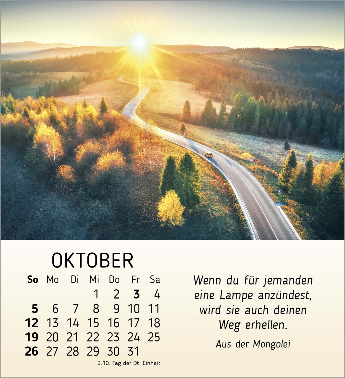 Schönheit des Lichts Tischkalender