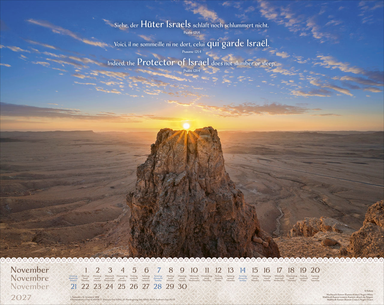 Israel Shalom 2027 – Super-Wandkalender