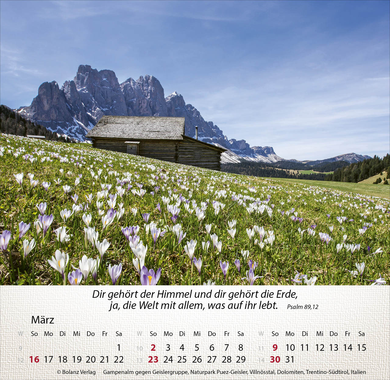 Berge 2025 - Tischkalender