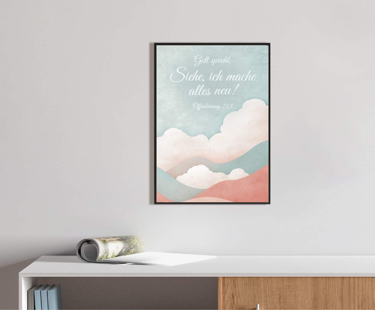 Poster Jahreslosung 2026 Wolken A3