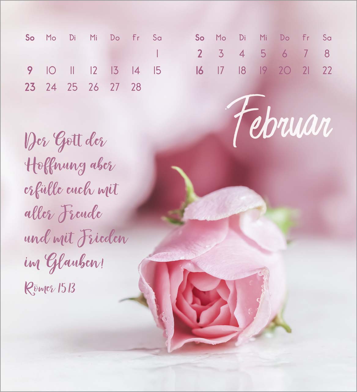 Zarte Blumengrüße Tischkalender