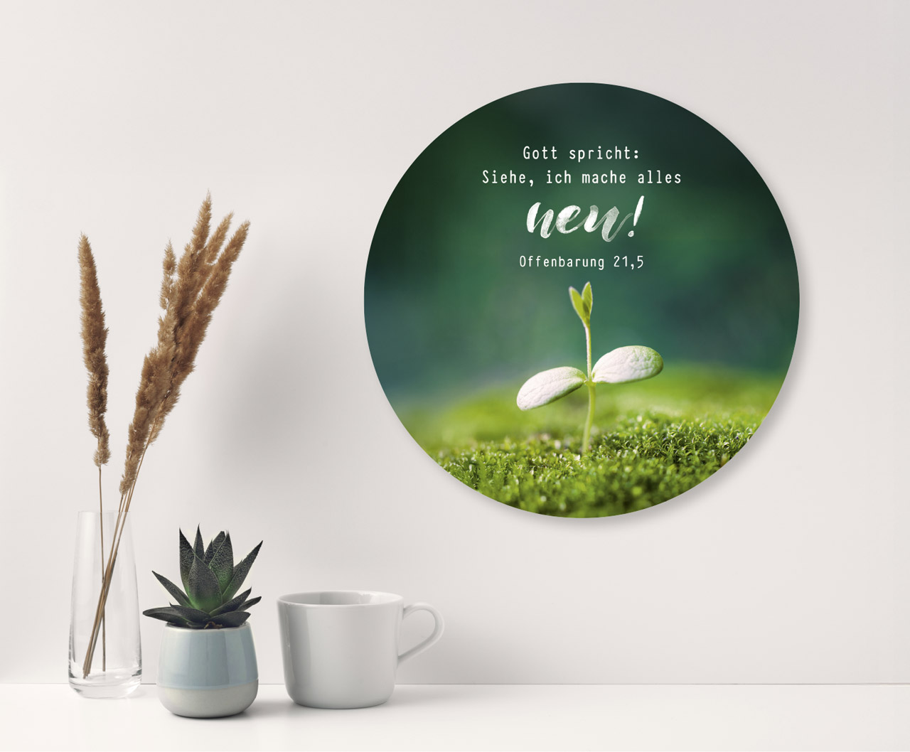 Wandschmuckbild Jahreslosung Pflanze 40 cm