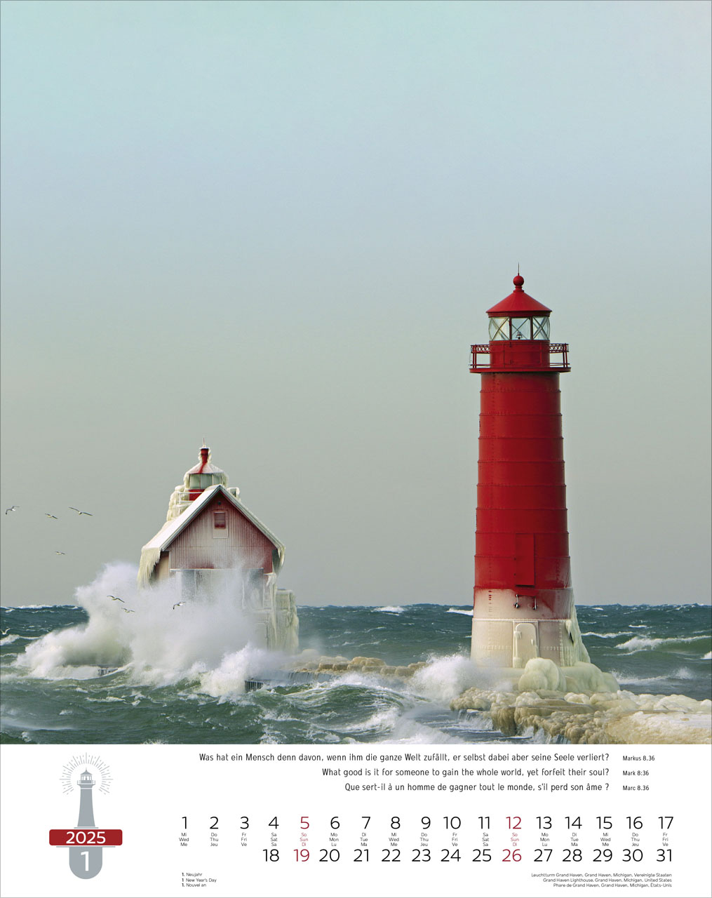 Leuchttürme - Lighthouses - Phares 2025 - Super Wandkalender