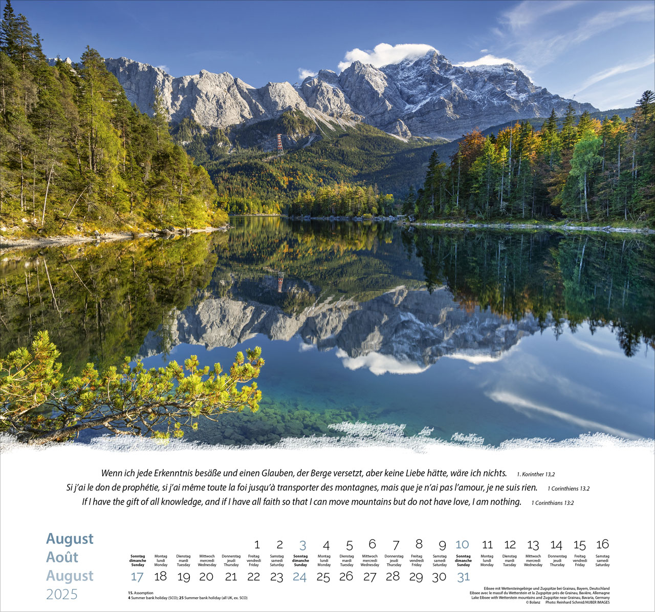 Berge-Montagnes-Mountains 2025 - Wandkalender