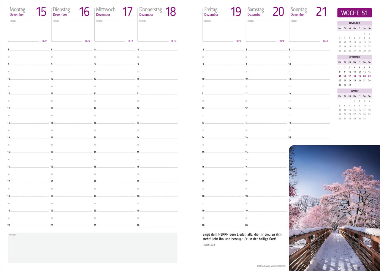 Agenda - Für jeden Tag 2026