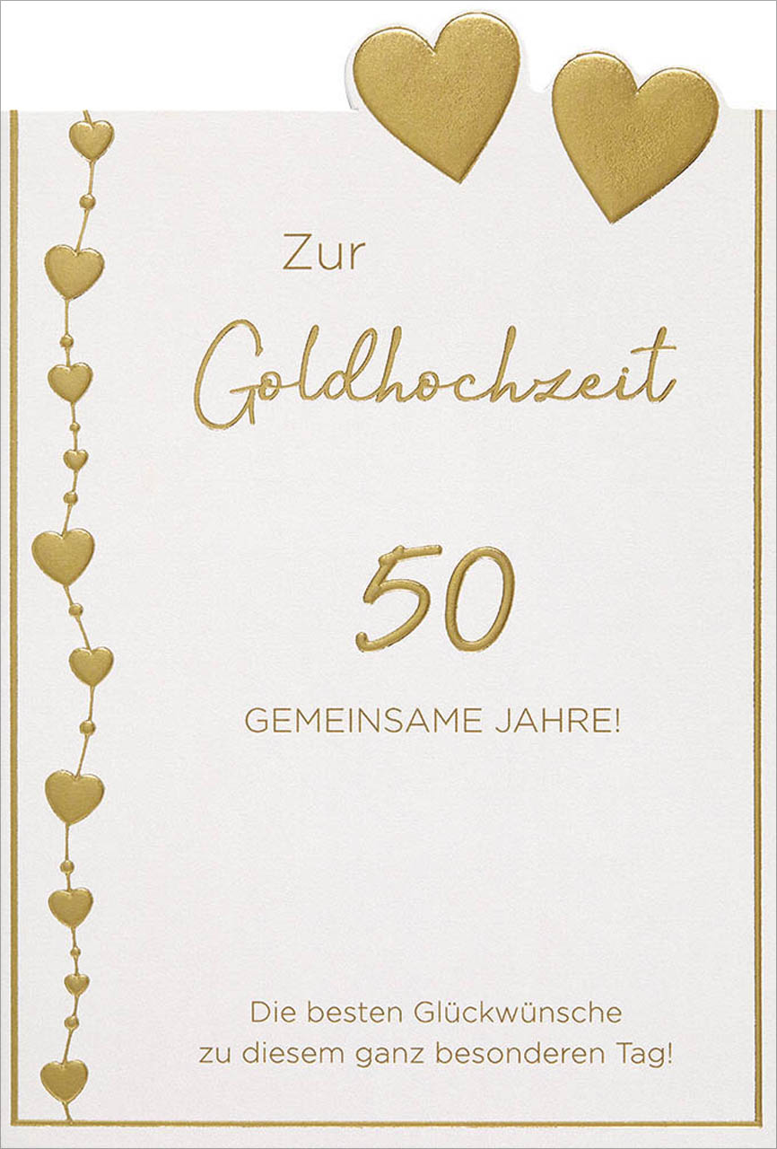 Faltkarte Goldhochzeit 50 gemeinsame Jahre