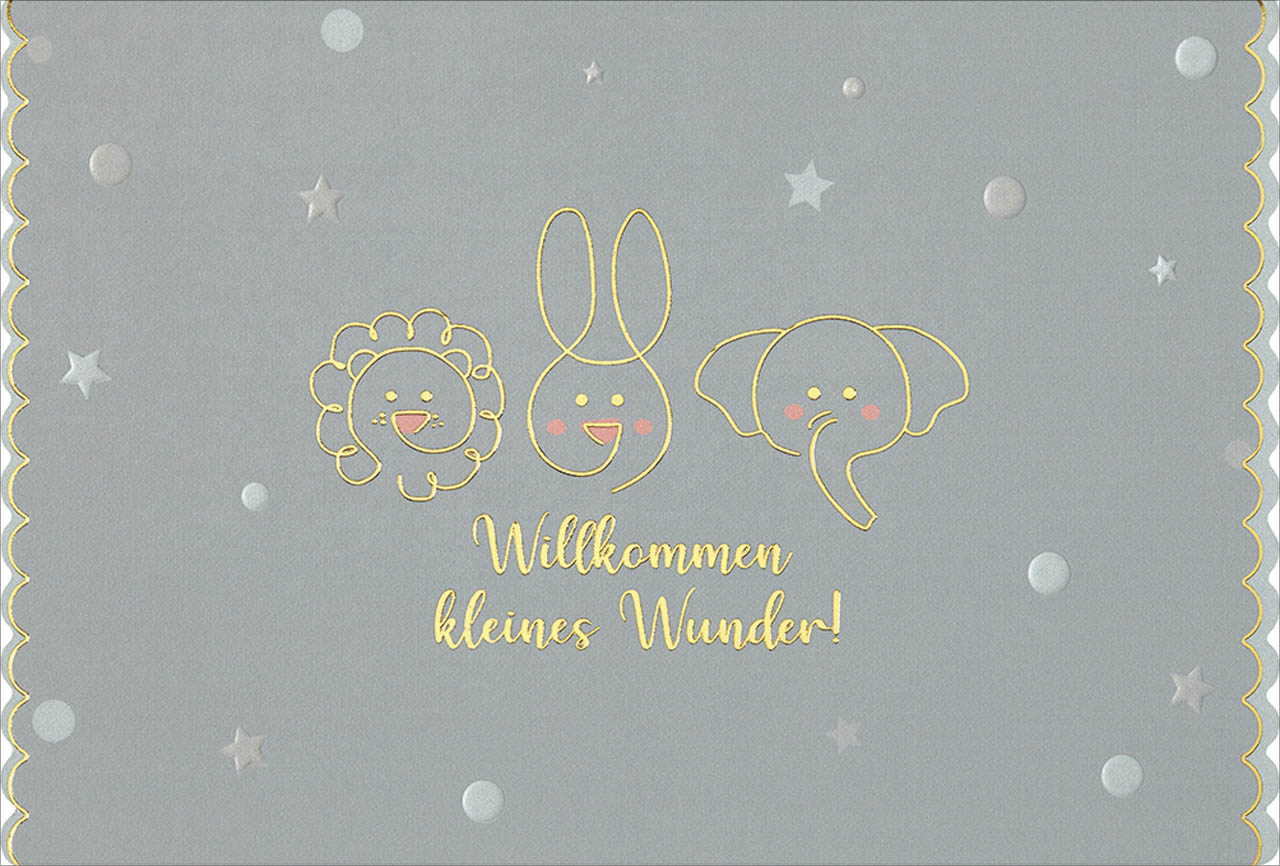 Faltkarte Geburt Willkommen kleines Wunder
