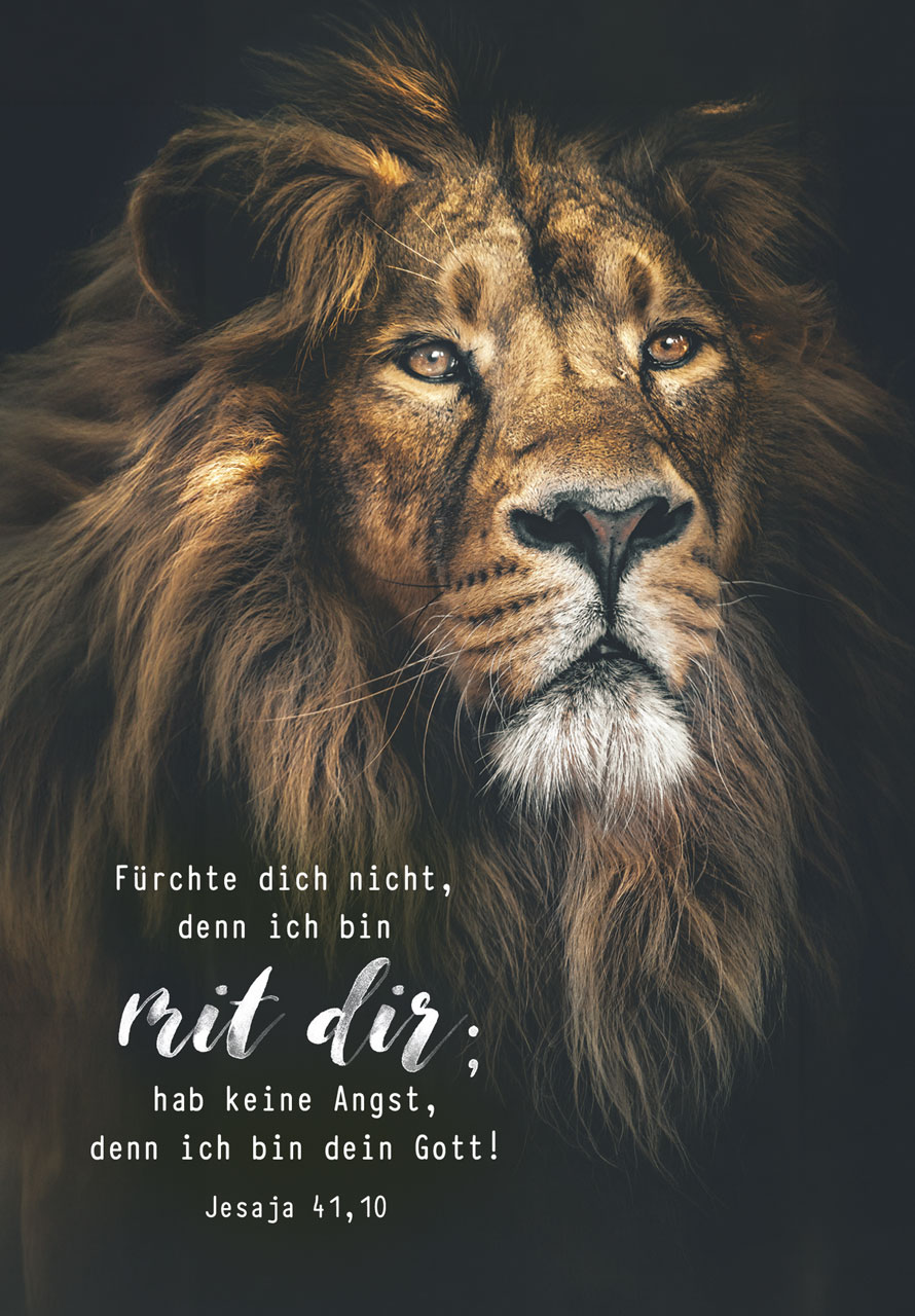 Poster Jahreslosung 2027 schwarzer Löwe A3