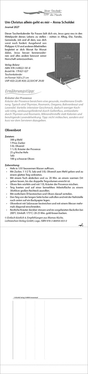 Für Euch 2027 – Streifenterminkalender