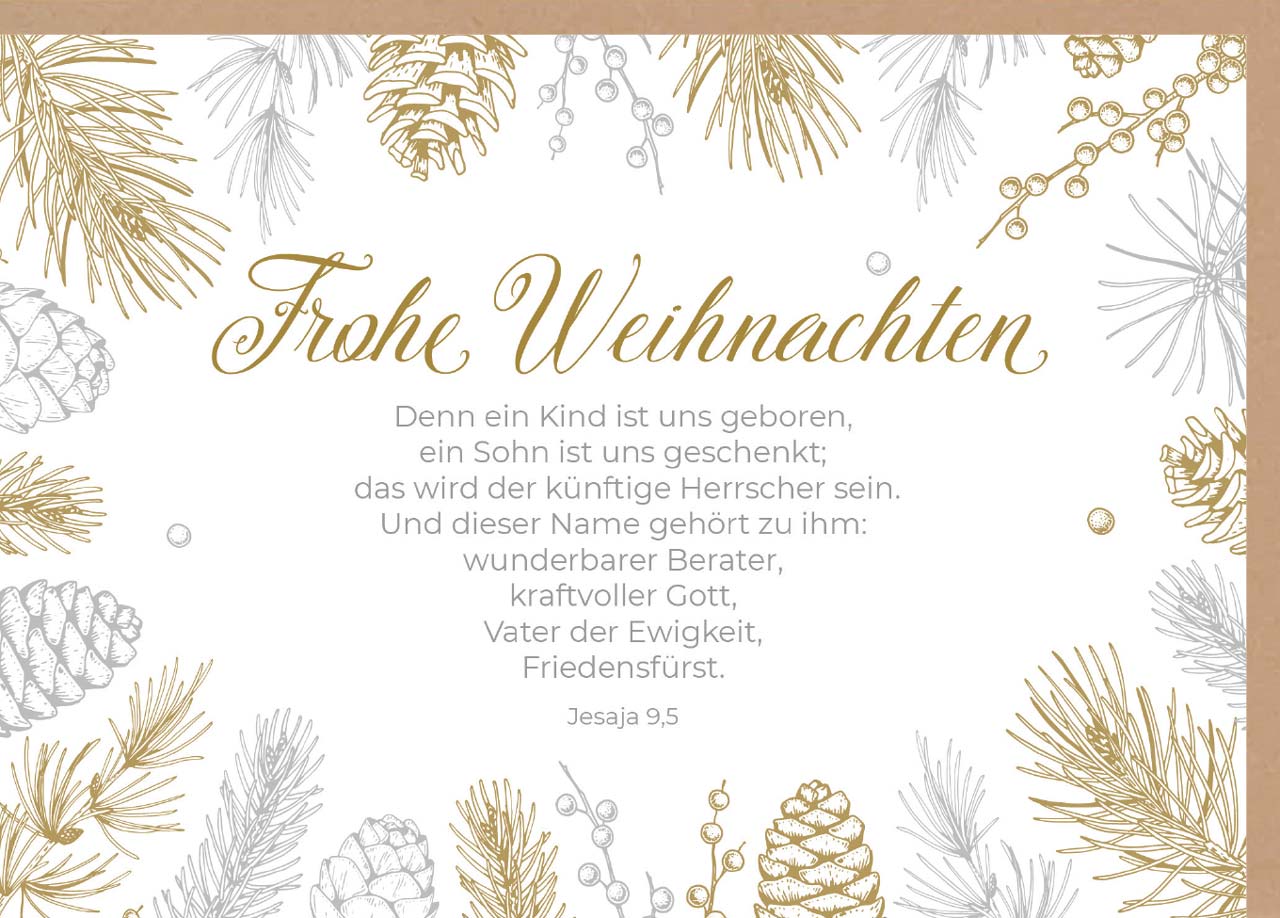 Faltkarte Frohe Weihnachten Zweige