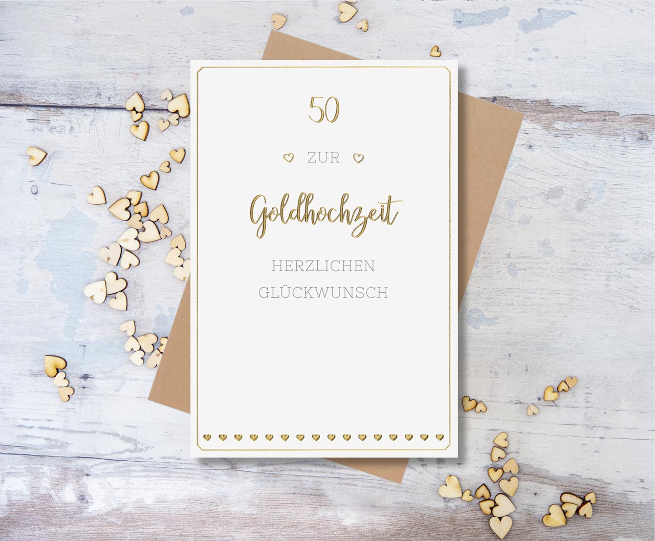 Faltkarte Goldhochzeit