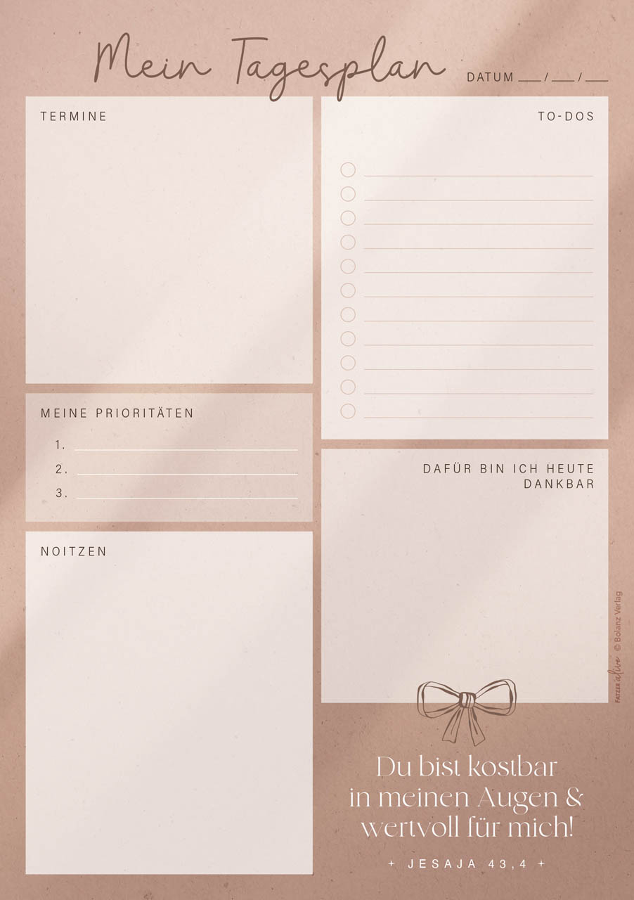 Notizblock Fatzer alive – Mein Tagesplan A5