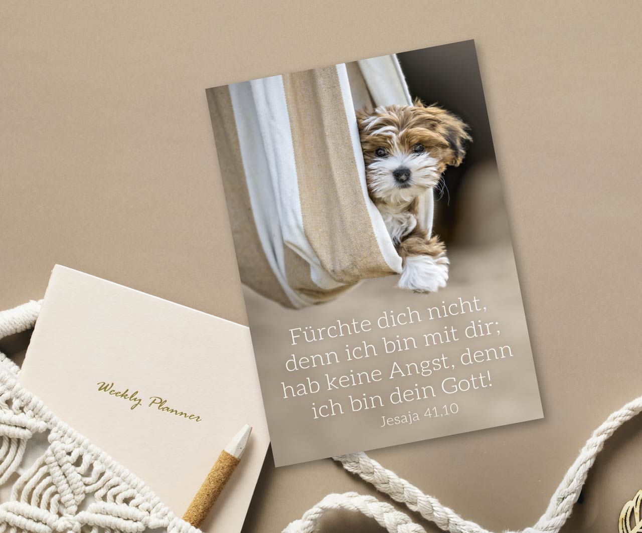 Postkarte Jahreslosung 2027 Hund