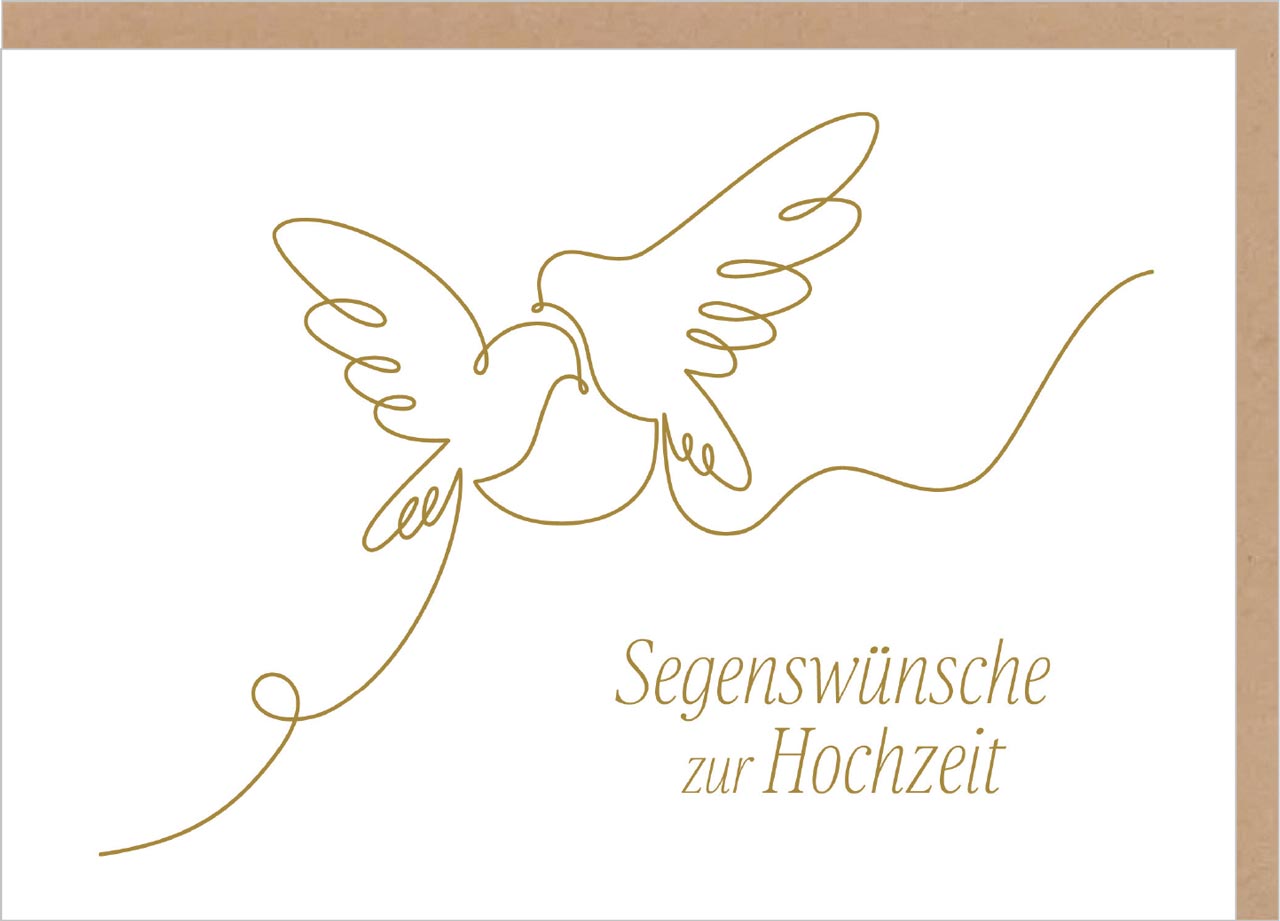 Faltkarte Hochzeit Vögel