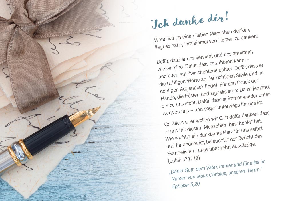 Grußheft - Ich danke dir!