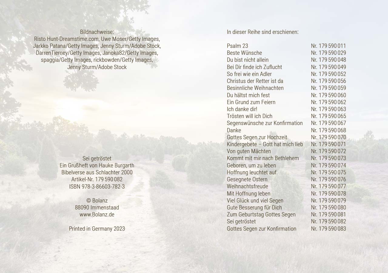 Grußheft - Sei getröstet