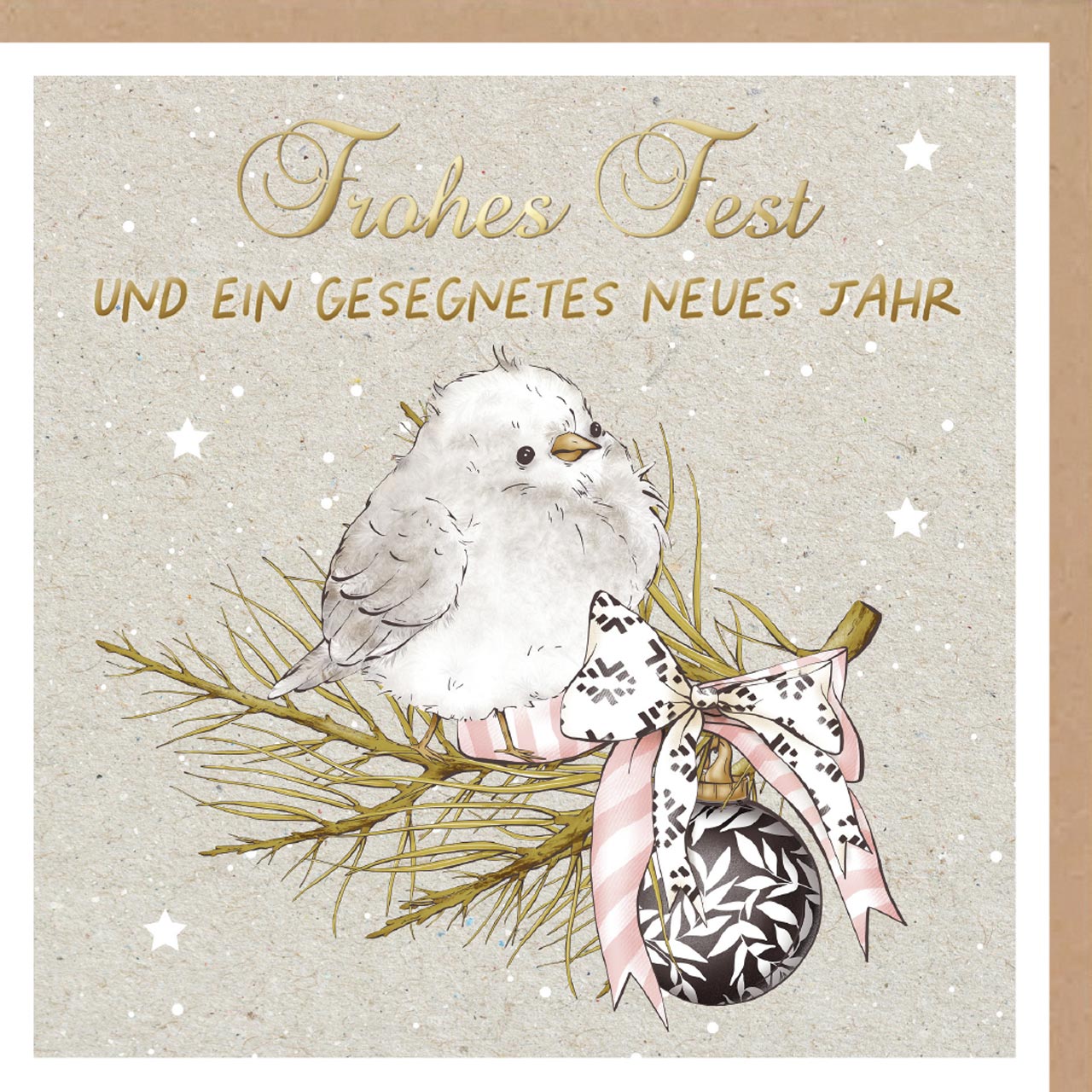 Faltkarte Vogel auf Zweig