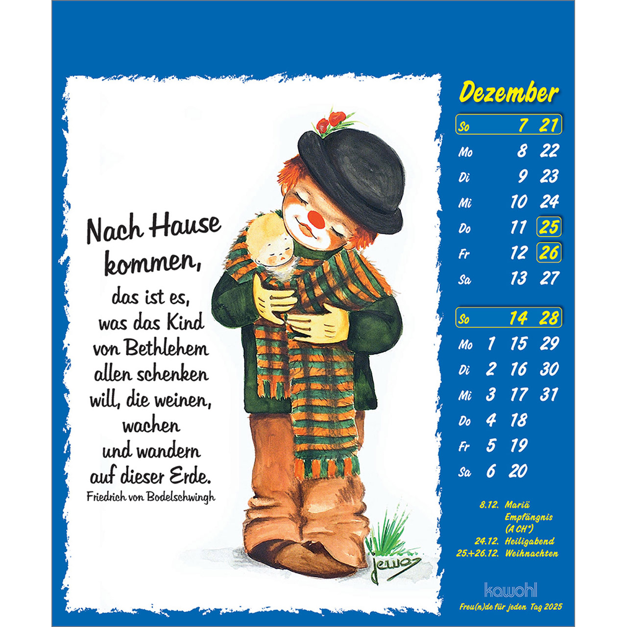 Freu(n)de für jeden Tag 2025 - Clown-Kalender