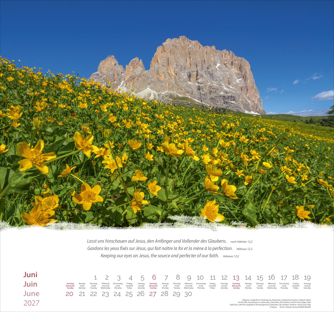 Berge-Montagnes-Mountains 2027 – Wandkalender