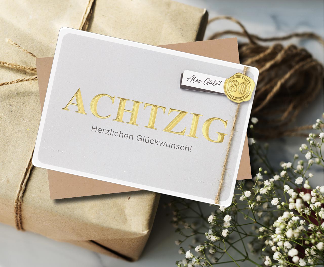 Faltkarte Geburtstag 80