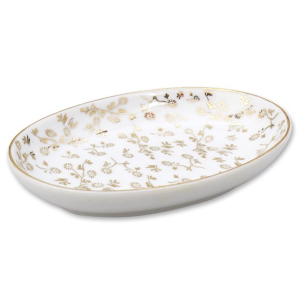 Seifenschale Porzellan gold