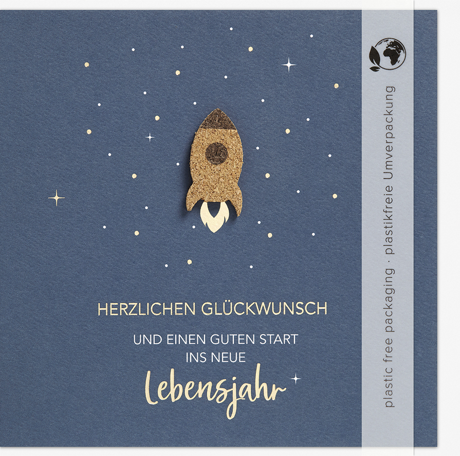 Faltkarte Einen guten Start Rakete K