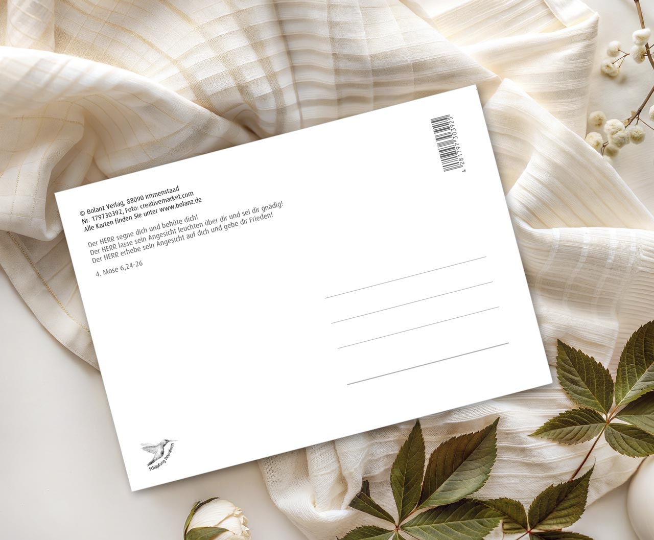 Postkarte geliebt – behütet – gesegnet