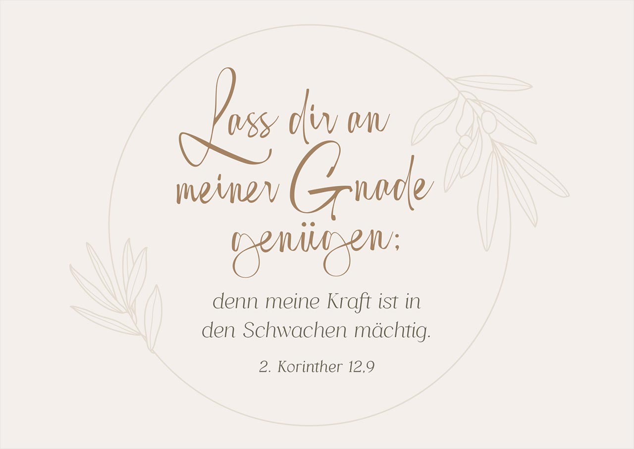 Postkarte Gnade genügen