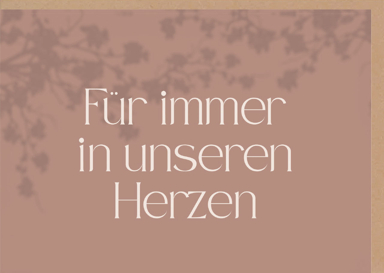 Faltkarte immer in unseren Herzen