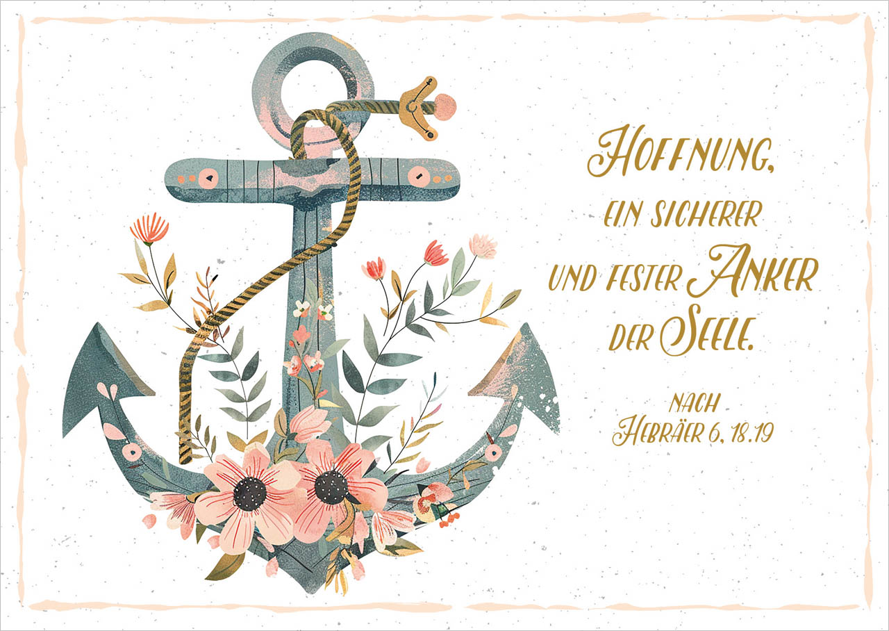 Postkarte ein sicherer Anker
