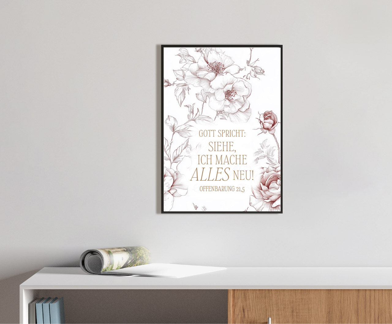 Poster Jahreslosung 2026 Rosen A3