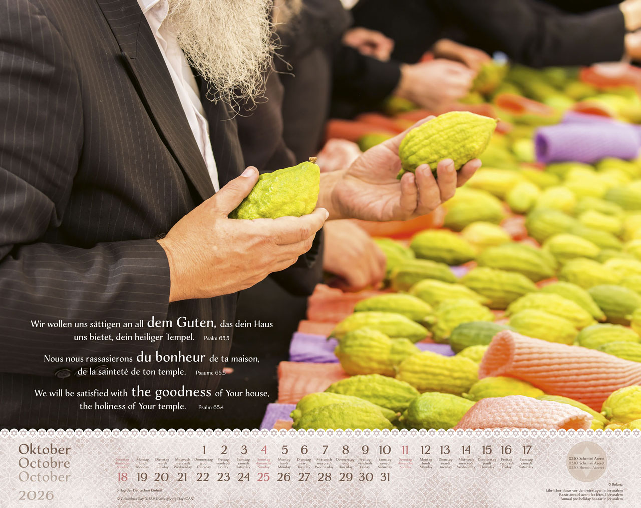 Israel Shalom 2026 - Wandkalender Israel Shalom 2026 - Wandkalender