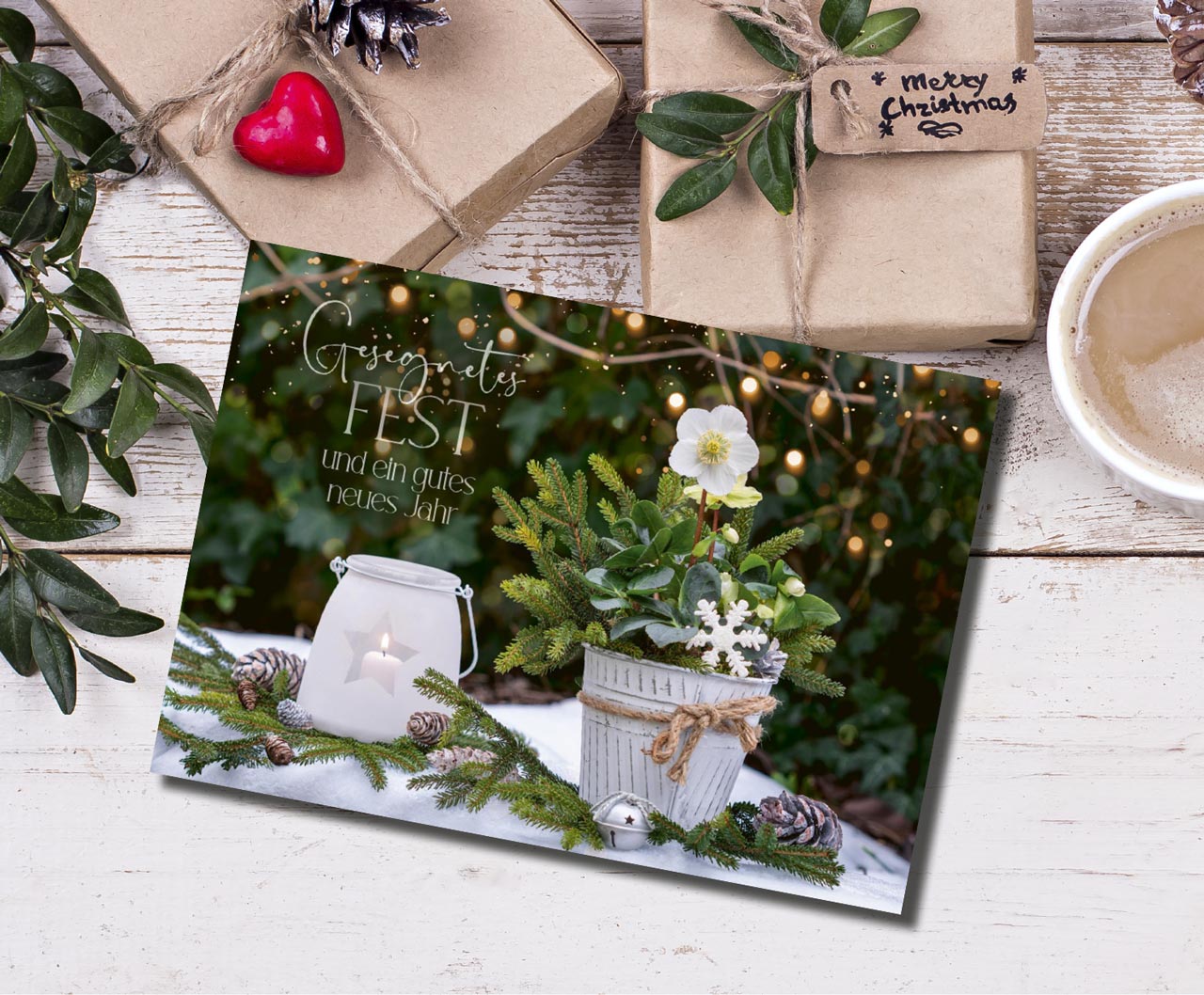 Postkarte Gesegnetes Fest Kerze