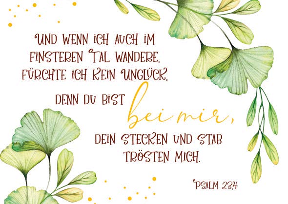 Postkarte Denn du bist bei mir