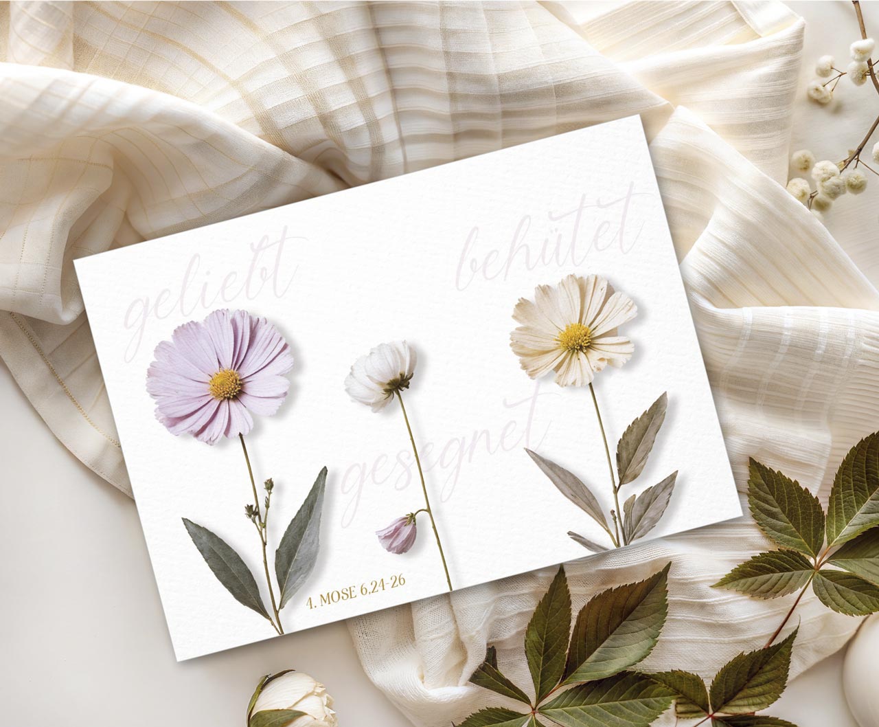 Postkarte geliebt – behütet – gesegnet