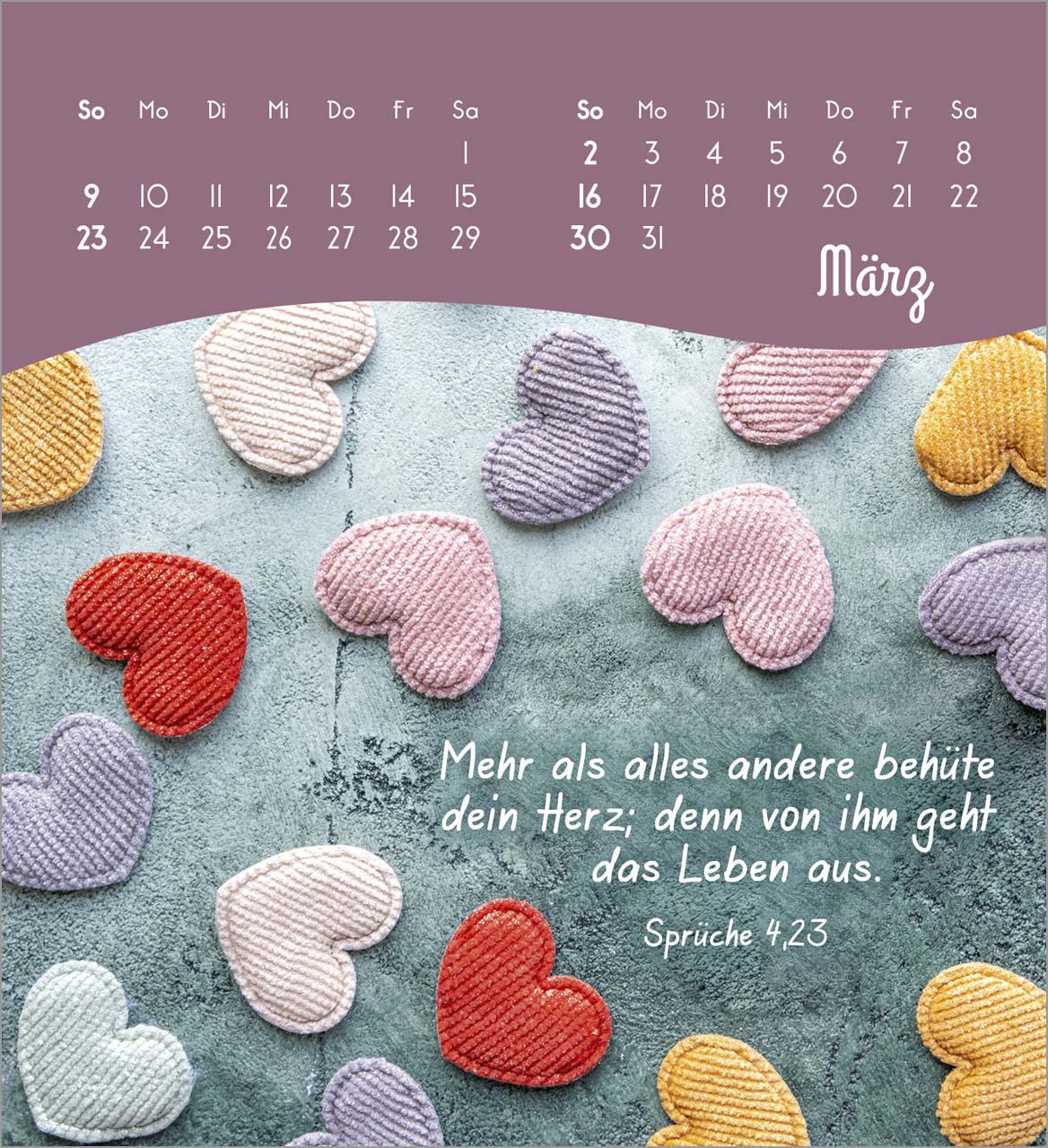 Von Herzen ein glückliches Jahr Tischkalender