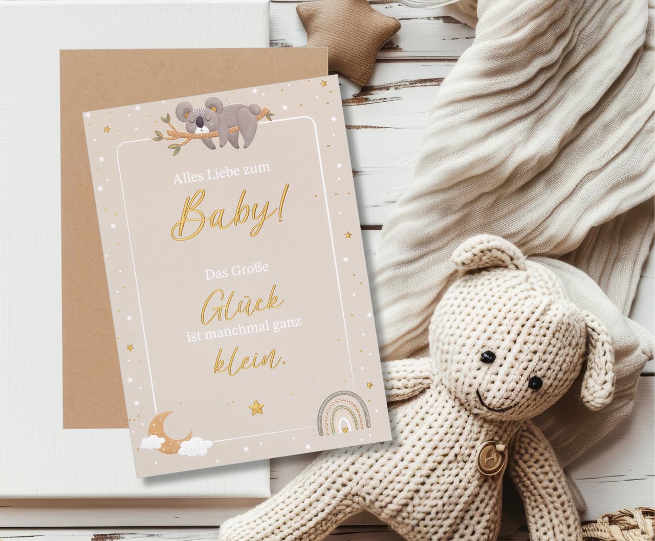 Faltkarte Geburt Alles Liebe zum Baby